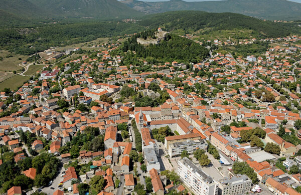 Sinj Town near Split from Above